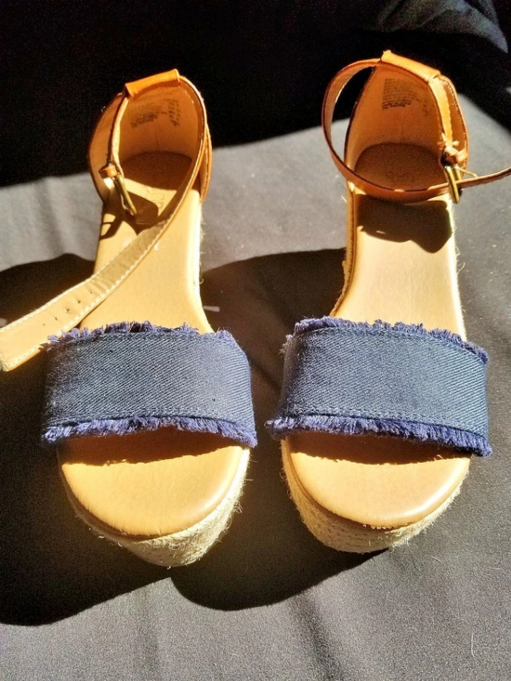 Brash Topic Blue & Brown Wedge Sandals
